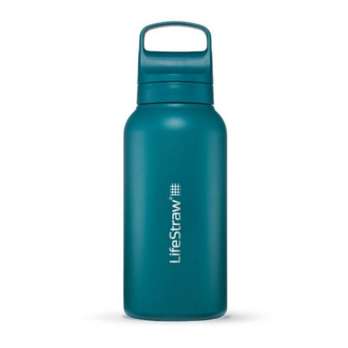 LifeStraw Go 2.0 Stainless Steel Water Filter Bottle 1L - Laguna Teal