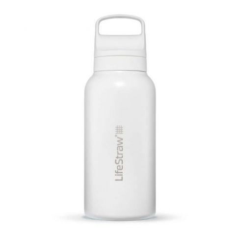 LifeStraw Go 2.0 Stainless Steel Water Filter Bottle 1L - White