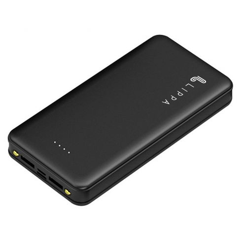 Lippa 20.000 mAh powerbank 2 x USB-A output, Sort