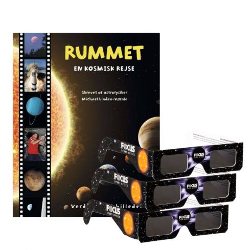 Solformørkelsesbriller inkl. bogen "Rummet - en kosmisk rejse"