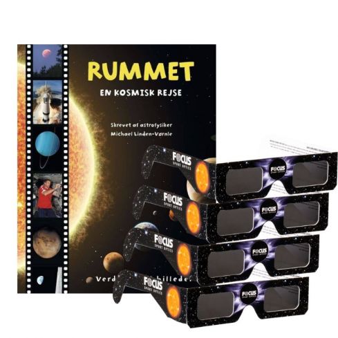 Solformørkelsesbriller inkl. bogen "Rummet - en kosmisk rejse"